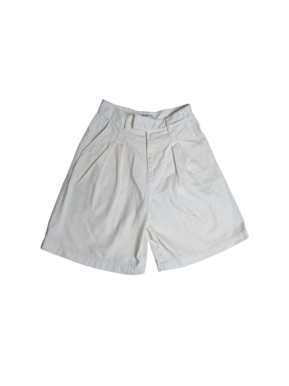 The Frankie Shop Xavier Pleated White Denim High-Rise Shorts Size M - Picture 12 of 12